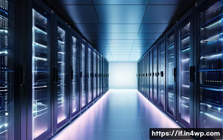 보안 인증의 혁신적 접근법 - A futuristic, high-tech data center is architecturally integrated into an ethereal, glowing cloudsca...